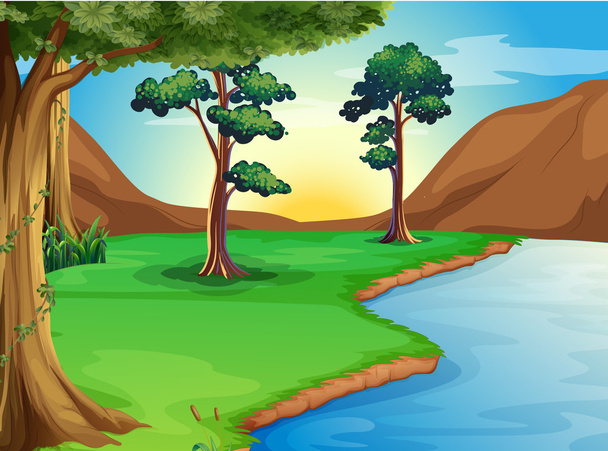 A river at the forest - Vector, Image