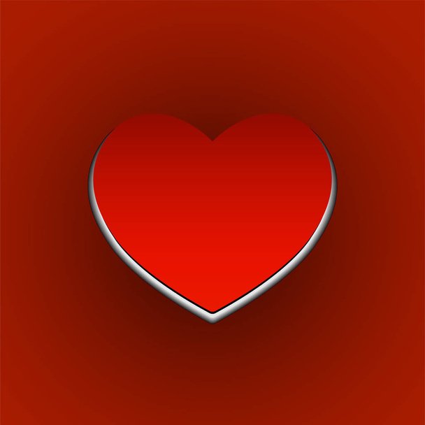 Big red heart, love symbol. Vector symbol - Vector, Image