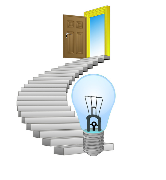 stairway path leading to technological invention vector - Vector, Image