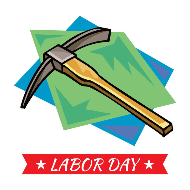 Labor Day banner op witte achtergrond - Vector, afbeelding