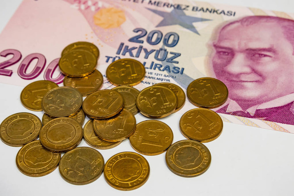 Nejvyšší peněžní označení turecké republiky. uzavření 200 bankovky turecké liry - Fotografie, Obrázek