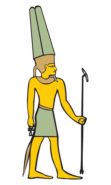 Amon, Bóg czarnego Niebiańskiego kosmosu, powietrze, symbol starożytnego Egiptu kultura wektor ilustracja - Wektor, obraz