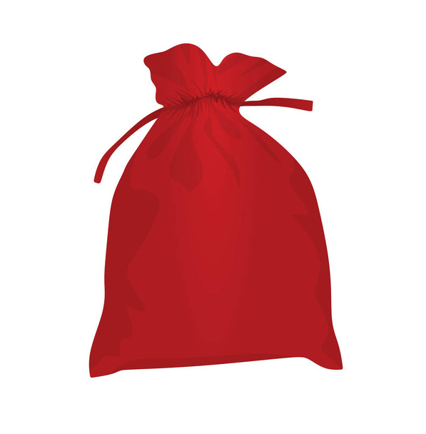 Kırmızı noel çantası. vektör illüstrasyon - Vektör, Görsel