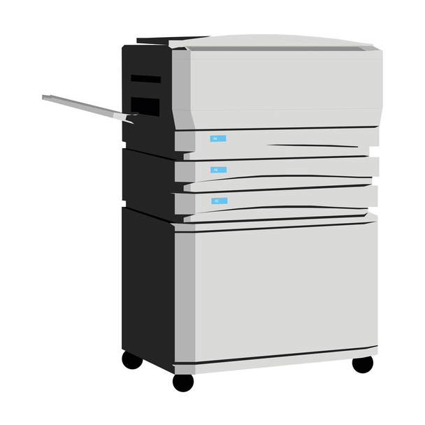 fotocopiadora o fotocopiadora, aislada sobre fondo blanco, ilustración vectorial plana
 - Vector, Imagen