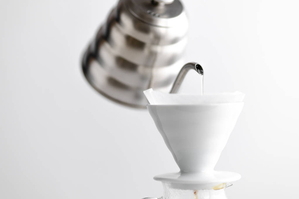 Drip coffee,Drip kettle,Black coffee make a coffee White scene - Fotografie, Obrázek