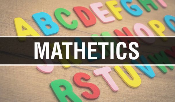 Mathetics with Back to school Education concept background. Abst - Photo, Image