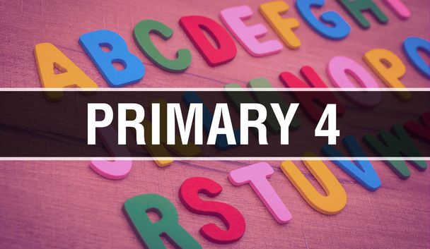 Primary 4 with Back to school Education concept background. Abst - Photo, Image
