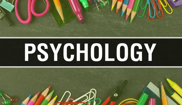 Psychology text written on Education background of Back to Schoo - 写真・画像