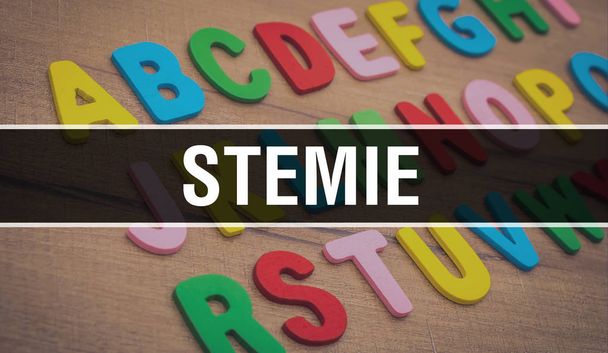 stemie mit back to school education concept background. Abstrakt - Foto, Bild