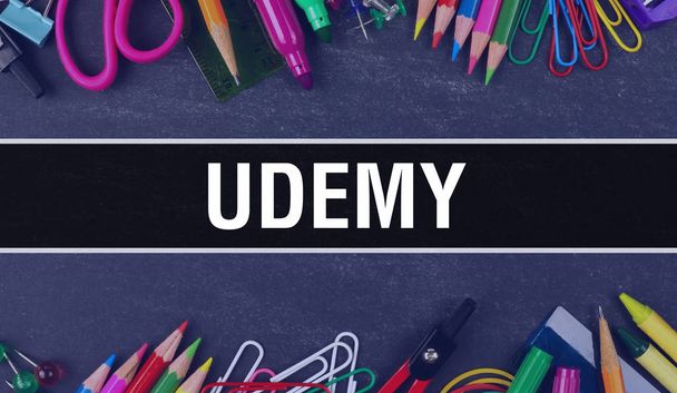 Udemy text written on Education background of Back to School con - Photo, Image