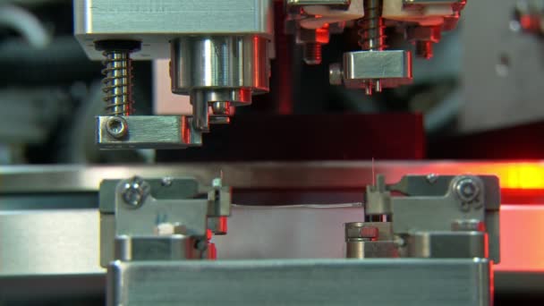 Advanced industrial production line for small parts, robotic arms working - Footage, Video