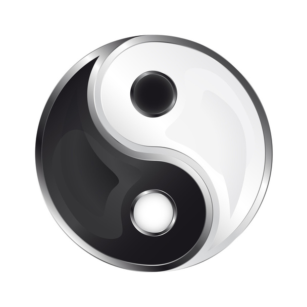 aislado yin brillante y yang icono vector
 - Vector, Imagen