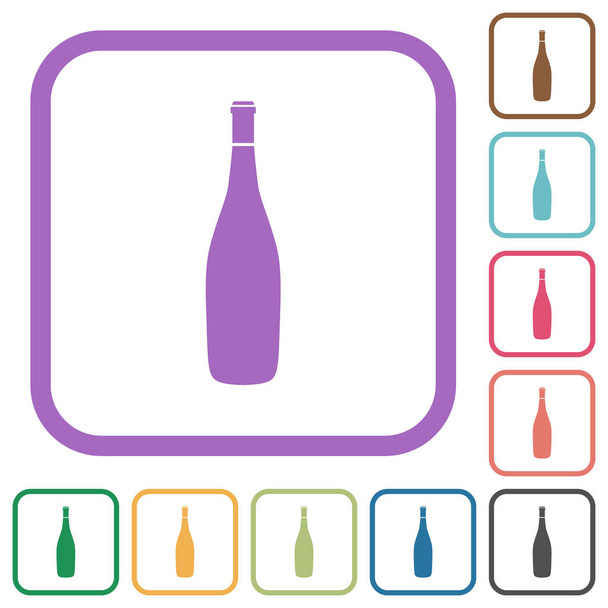 Jednoduché ikony vinných lahví - Vektor, obrázek