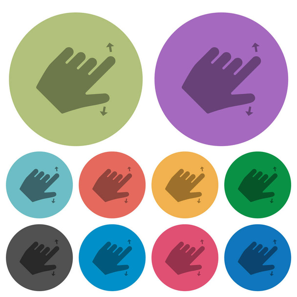 Left handed pinch open gesture color darker flat icons - Vector, Image
