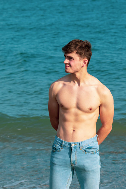 Shirtless on a beach - 写真・画像