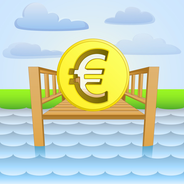 muelle del río con euro ideas de negocio vector
 - Vector, Imagen