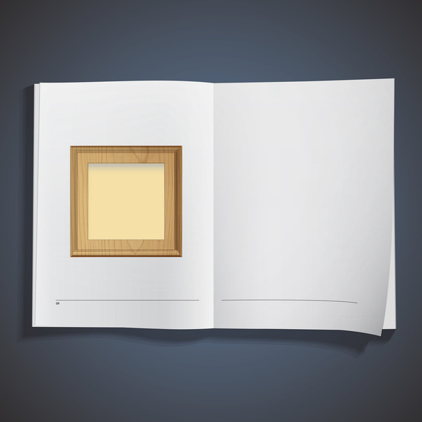Wooden framework printed on book. Vector design - Vector, Image