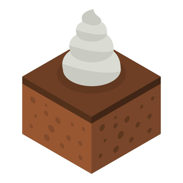 Gingerbread piece cake icon, isometric style - Vektor, obrázek