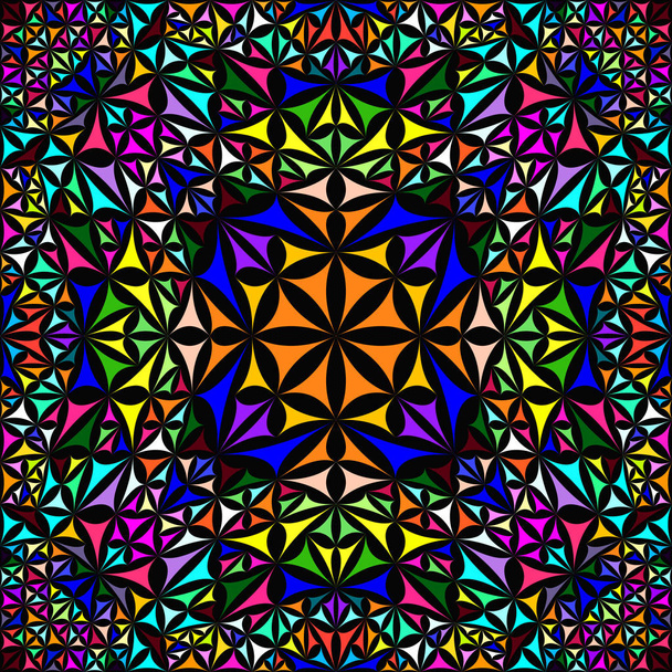 Colorful repeating kaleidoscope pattern background design - abstract ethnic vector wallpaper - Vector, Image