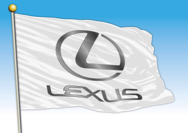 レクサス自動車業界、ロゴ付き旗、イラスト - ベクター画像