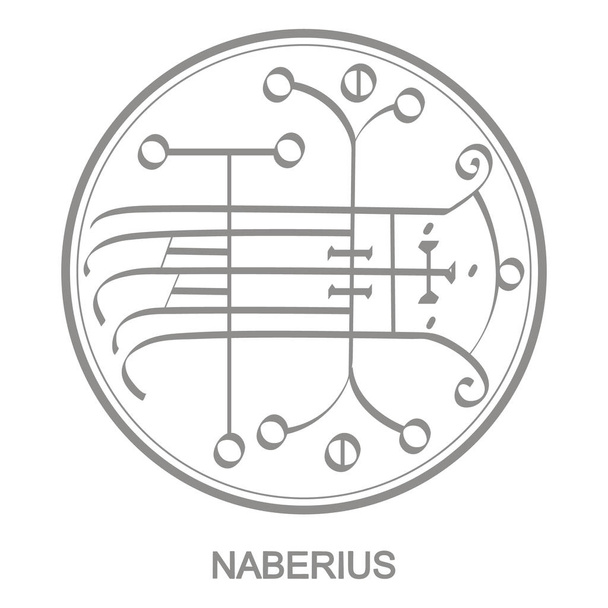 Vektori symboli demoni Naberius. Demoni Naberiuksen sinetti
 - Vektori, kuva