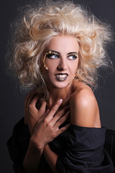beautiful and sexy witch with creative make up - Φωτογραφία, εικόνα
