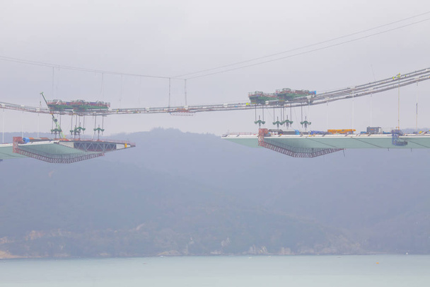 Istanbul Yavuz Sultan Selim konstrukcja mostu zawieszenia  - Zdjęcie, obraz