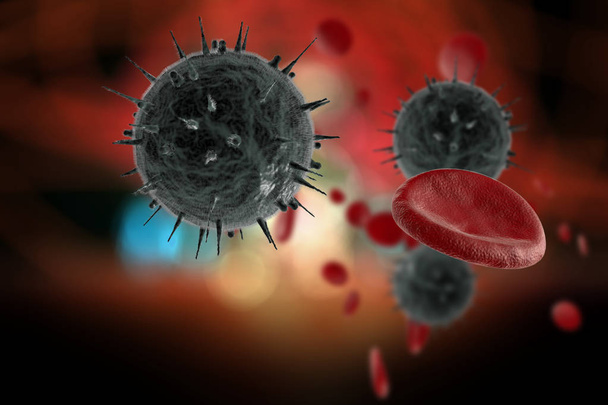 Illustration 3D du virus VIH / sida
 - Photo, image