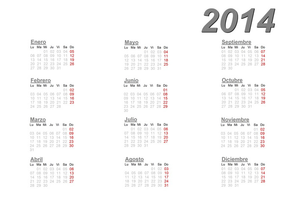 Calendario spagnolo 2014
 - Foto, immagini