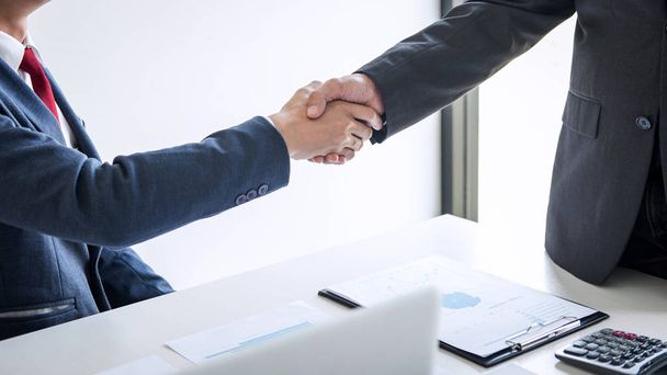 Meeting and greeting concept, Two confident Business handshake a - Photo, Image