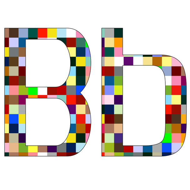Набор шрифтов 1 Буква B, изолированная на белом
 - Вектор,изображение