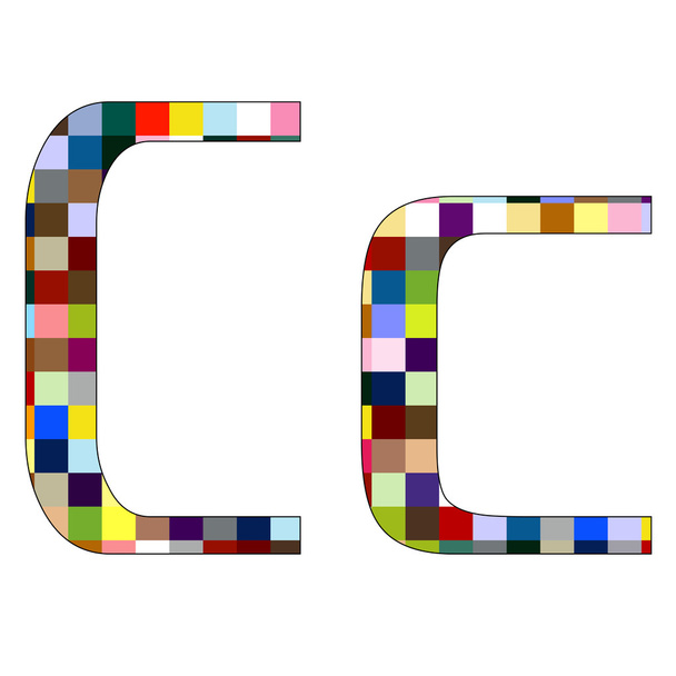 Set de fuentes 1 Letra C Aislada en Blanco
 - Vector, imagen