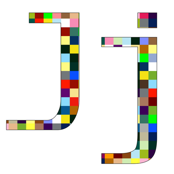 Шрифт встановити 1 літера J ізольовані на білому - Вектор, зображення