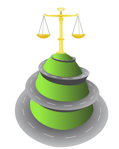 roud to top for weight of justice vector - Vector, Image