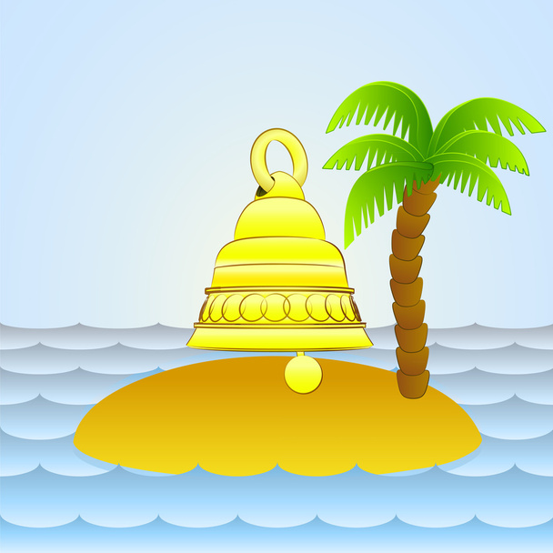самотній острів з святковим дзвінком вектор
 - Вектор, зображення