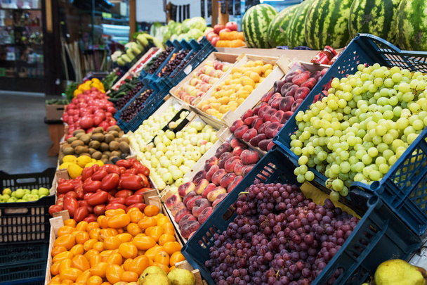 Assortment of fruits at market - Φωτογραφία, εικόνα