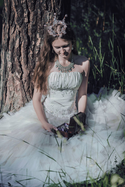 princess in a pine forest - 写真・画像