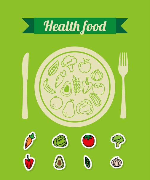 Υγιή τρόφιμα - Διάνυσμα, εικόνα