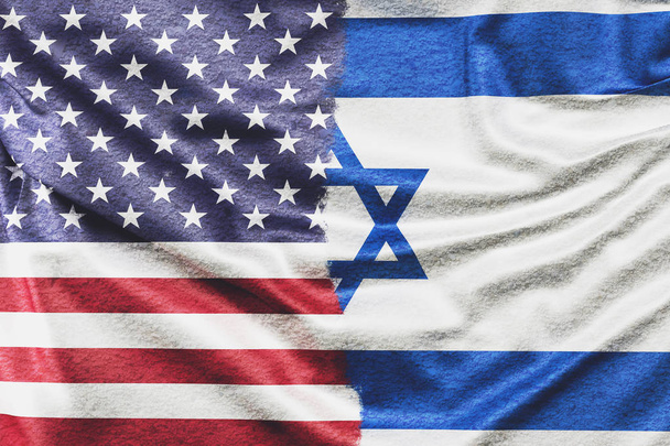Американський і Ізраїльський прапор, змішаний разом - Фото, зображення