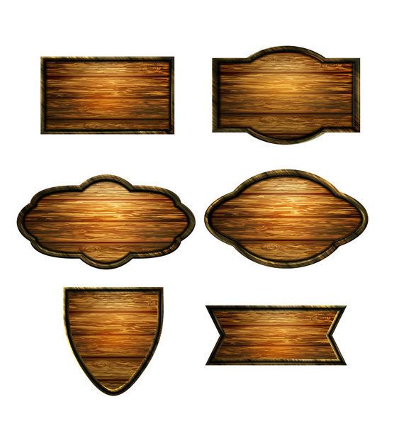 Ilustração realista vetorial da placa de madeira - Vetor, Imagem