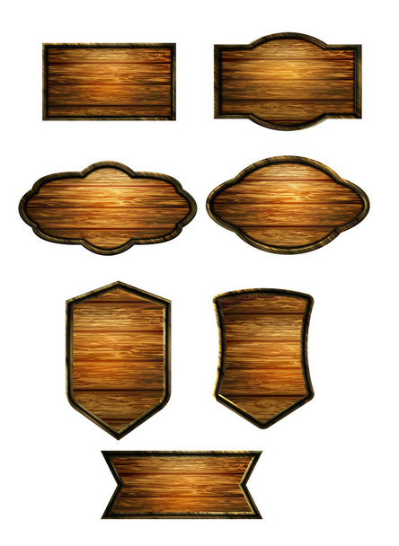 Vector ρεαλιστική απεικόνιση της ξύλινης πινακίδας - Διάνυσμα, εικόνα