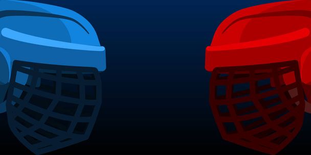 Two hockey helmets, two hockey teams in the championship, against each other, with room for text. Vector illustration - Vector, Image