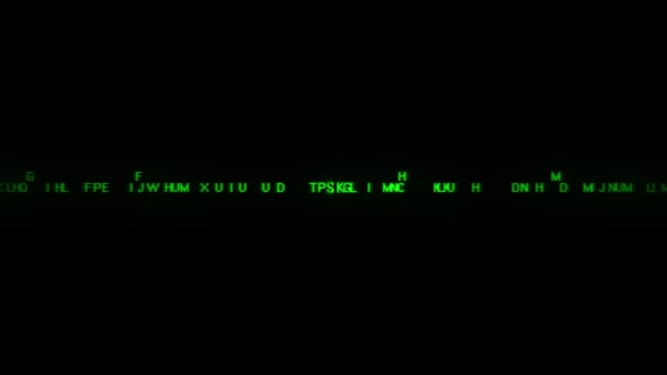 Data code animation showing danger message by hacking. Technological background, retro style, 80s. System hacked, virus detected. Programming / Coding / Hacker / Security breach concept. - Footage, Video