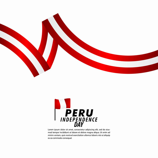 Día de la Independencia de Perú Celebración Vector Plantilla Diseño Ilustración
 - Vector, imagen