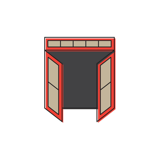 Abrir símbolo de ícone de vetor de porta dupla isolado no fundo branco
 - Vetor, Imagem