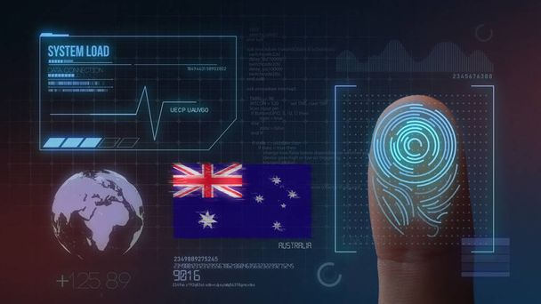 Identificatiesysteem voor biometrische scans met vingerafdrukken. Australië - Foto, afbeelding