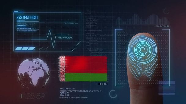 Sormenjälki Biometrinen skannaus tunnistusjärjestelmä. Valko-Venäjä N
 - Valokuva, kuva