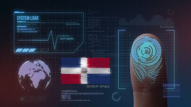 Tiskový systém pro biometrické vyhledávání prstu. Dominikánské - Fotografie, Obrázek