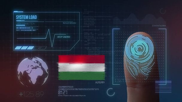 Identificatiesysteem voor biometrische scans met vingerafdrukken. Hongarije N - Foto, afbeelding