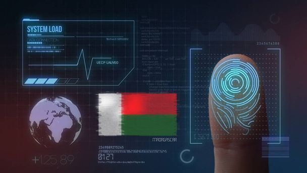 Identificatiesysteem voor biometrische scans met vingerafdrukken. Madagasca - Foto, afbeelding
